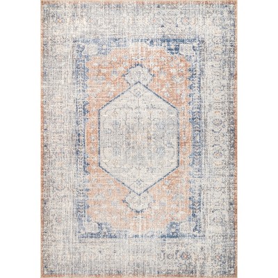 8'x10' Rectangle Loomed Medallion Area Rug Pink - nuLOOM