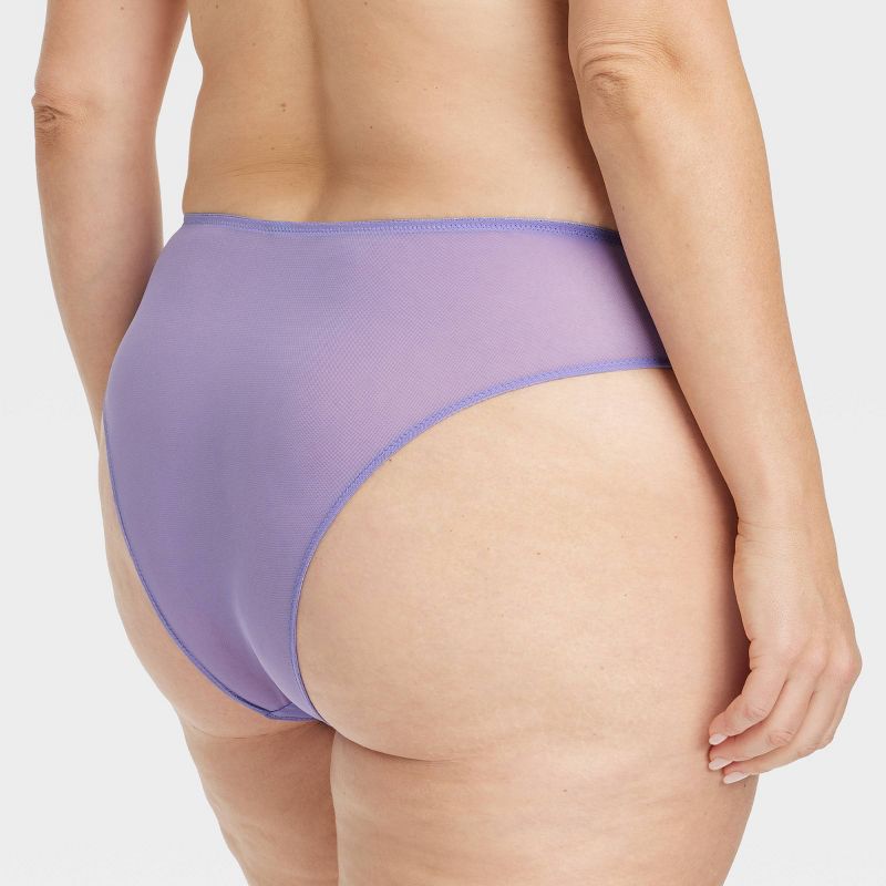 Women's Lace and Mesh Cheeky Lingerie Underwear - Auden™ Purple, 3 of 6