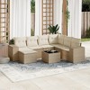 vidaXL 8 Piece Patio Sofa Set with Cushions Beige and Cream Poly Rattan - With Table - 2 of 4
