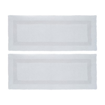 Lavish Home 2pc 60x24 Cotton Bath Rug Set, White : Target