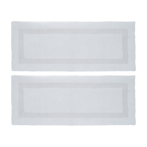 Lavish Home 2pc 60x24 Cotton Bath Rug Set, White : Target