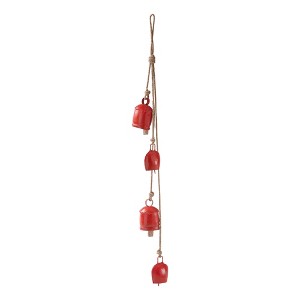 tagltd Antique Bells and Jute Rope Swag Decorative Christmas Bells Red Iron 26 in H x 2.5 in L x 2.5 in W - 1 of 1