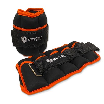 Body Sport 1 Pound – 5 Pound Black/Black Adjustable Ankle Weights for