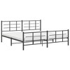 vidaXL King Metal Bed Frame with Headboard/Footboard - Black, 76"x79.9" Steel Slatted Base for Bedroom Stability and Under-Bed Storage - 3 of 4