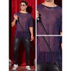 Lars Amadeus Men's See-Through Short Sleeve Party Holiday Shiny T-Shirt - 4 of 4