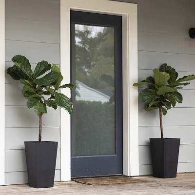 Finley 20" Black Recycled Plastic Square Planter