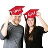 Big Dot of Happiness Red Graduation Hat Decorations - DIY Large Party Essentials - 20 Count - 3 of 4