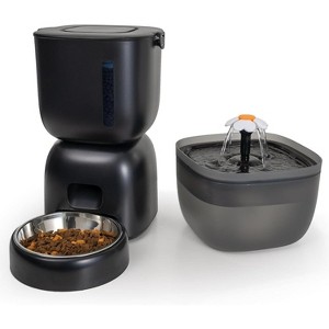 Automatic Cat Feeder with Water Dispenser, Dual Power Food Timer with Portion Control, for Cats and Small Pets - 1 of 4