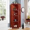KWPZQEB Pantry Storage Cabinet, Farmhouse Corner Cabinet with 8 Doors & Metal Handles, Freestanding Cupboard for Bathroom, Kitchen - 3 of 4