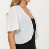 Anna-Kaci Women's Short Sleeve Chiffon Bolero Shrug with Soft Draped Open Front and Lightweight Flowing Silhouette - 3 of 4