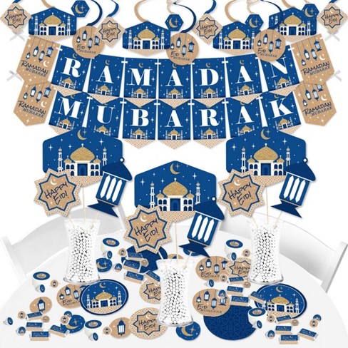 Eid Mubarak Banner Ramadan Party Decorations Supplies Eid Mubarak Decoration Eid Mubarak Banner Bunting No Assembled Required 