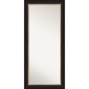 31" x 67" Non-Beveled Vogue Black Full Length Floor Leaner Mirror - Amanti Art: Polystyrene Frame, Wall Mountable - 1 of 4