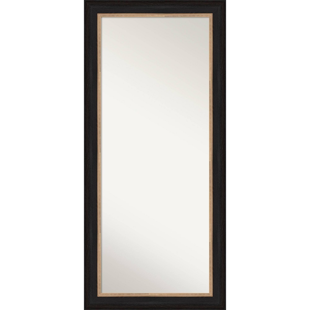 Photos - Wall Mirror 31" x 67" Non-Beveled Vogue Black Full Length Floor Leaner Mirror - Amanti