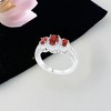 Slickblue 3-Stone Oval Cut CZ Engagement Ring for Women, Gold or Silver Finish, Clear or Garnet Stones, Sizes 5-10 - 3 of 3