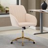 LOVMOR Adjustable Office Chair w/golden base,Modern Swivel Chair w/Wheels for Bedroom Office - 2 of 4