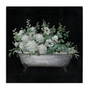 Stupell Industries Vintage Clawed Bathtub Botanical White Flower Bouquet Canvas Art - 1 of 4