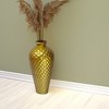 Uniquewise Decorative Bottle Shape Modern Gold Metal 25-Inch-Tall Honeycomb Hammered Design Floor Flower Vase for Entryway, Living Room or Dining Room - 3 of 4