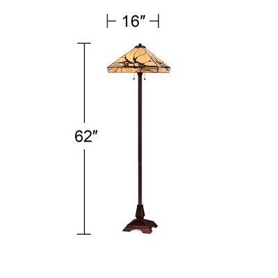 Tiffany Bronze 62" Floor Lamp with Stained Glass Shade