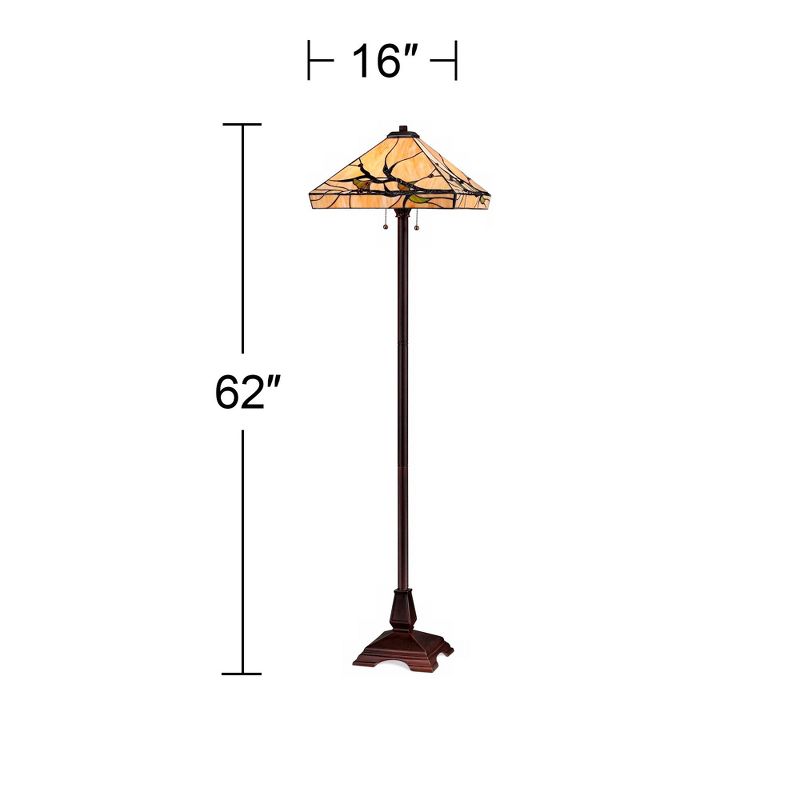 Robert Louis Tiffany Mission Floor Lamp 62" Tall Bronze Handcrafted Tiffany Style Stained Glass for Living Room Reading Bedroom (Colors May Vary), 4 of 9