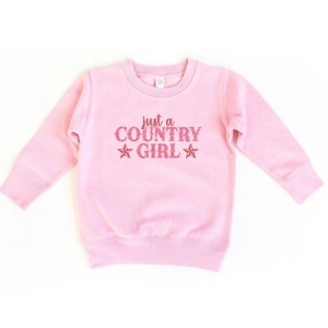 Just A Country Girl Stars Glitter/Puff Print - Toddler Graphic Sweatshirt - 1 of 4