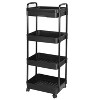 LunaLulinlk Rolling Utility Cart Movable Storage Organizer with Drawer Lockable Wheels,4 Tier - 3 of 4