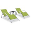 vidaXL Modern Outdoor Furniture Set with Table, 2 Sun Loungers, Made from Durable Aluminum, Green - 2 of 4