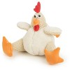 goDog Checkers Fat Rooster Squeaky Plush Dog Toy, Chew Guard Technology - White, Large - 4 of 4