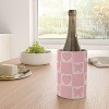 Doodle By Meg Pink Bow Checkered Print Wine Chiller - 2 of 2