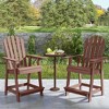 Costway 1/2/4 PCS Bar Stool HDPE Patio Chair with Armrest Footrest Home Indoor Outdoor Brown - 4 of 4