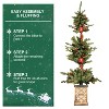 Gulches Blue Gradient Pre Lit LED Flocked Pencil Tree with Warm White Lights - 4 of 4