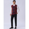 Lars Amadeus Men's Casual Argyle V Neck Sleeveless Knit Pullover Sweater Vest - 3 of 4