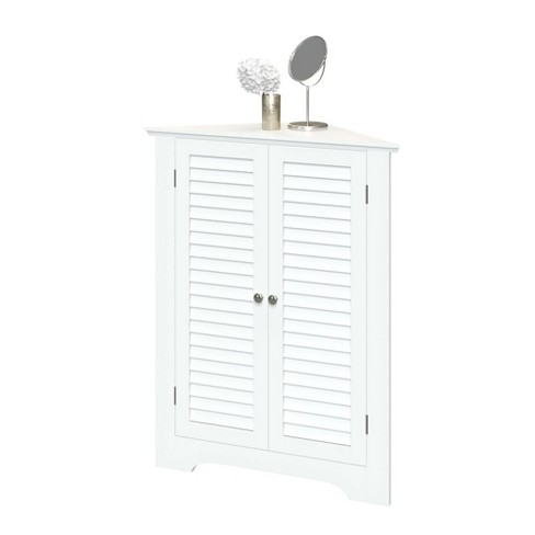 2 Door Corner Cabinet With Shutter Doors White Target