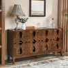 60.5" Mid Century Modern Sideboard Buffet Cabinet With Adjustable Storage, Media Console Table With 4 Doors And Shelves-Maison Boucle - 2 of 4