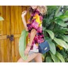 LA LEELA Button Down Shirt for Women Summer Beach Short Sleeve Tropical Vacation Hawaiian T-Shirt Coverup Dress Shirts Tops for Women - 2 of 4