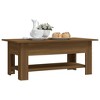 vidaXL Contemporary Coffee Table with Lower Shelf - Brown Oak Engineered Wood Aesthetic Design - 4 of 4