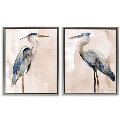 Stupell Industries Beautiful Heron Birds Standing Watercolor, 31" x 25"