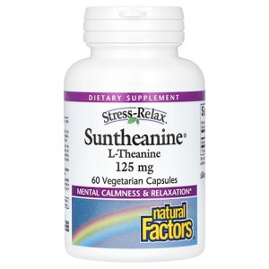 Natural Factors Stress-Relax, Suntheanine, L-Theanine, 60 Vegetarian Capsules (125 mg per Capsule) - 1 of 3