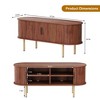 TV Stand, Modern TV Console Table with Storage Compartment and Sliding Door, Gaming Entertainment Center with Cabinet for Living Room, Bedroom - 2 of 4