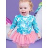 RuffleButts Baby/Toddler Girls UPF50+ Tulle Skirted One Piece Rash Guard - 3 of 4