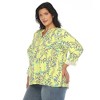 White Mark Plus Size Paisley Button Front Tunic Top - 2 of 4