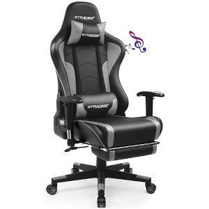 GTRACING Gaming Chair with Bluetooth Speakers Music Office Chair with Footrest PU Leather Recliner - 1 of 4