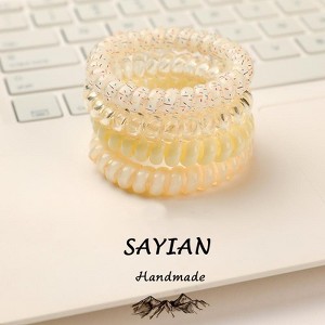 4 pcs Flower pattern Phone Circle Coil Hair Ties, Mixed color Hair circle, and Cute Hair Accessories - Perfect for Girls and Women - 1 of 3