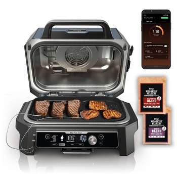 Ninja Woodfire ProConnect Premium XL 7-in-1 Outdoor Grill & Smoker, App Enabled, Woodfire Technology, 2 Built-In Thermometers - OG951