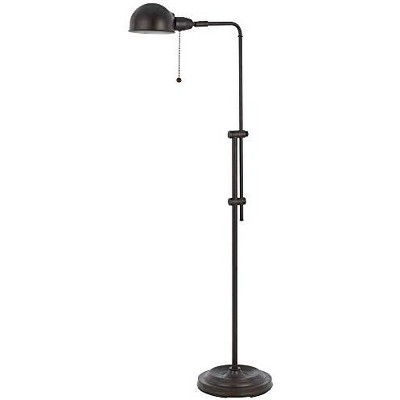 Adjustable Bronze Pharmacy Floor Lamp with Pull Chain Switch