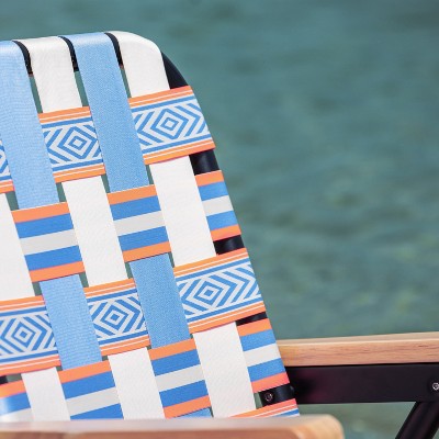 Multicolor Aluminum Folding Beach and Camping Chair with Cushions