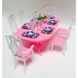 My Fancy Life Dollhouse Furniture, Dining Room Play Set with Table, Chairs and Tableware - 1 of 3