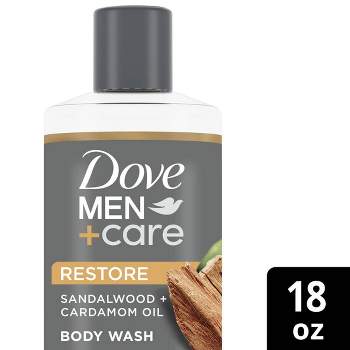 Dove Men+Care Restoring Sandalwood + Cardamom Oil Hydrating Body Wash - 18 fl oz