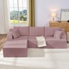 Mjkone 2-Pcs Free Combination Modular Sectional Sofas with Deep Seat,Corduroy L-Shaped Sofa with Chaise Lounge - 2 of 4