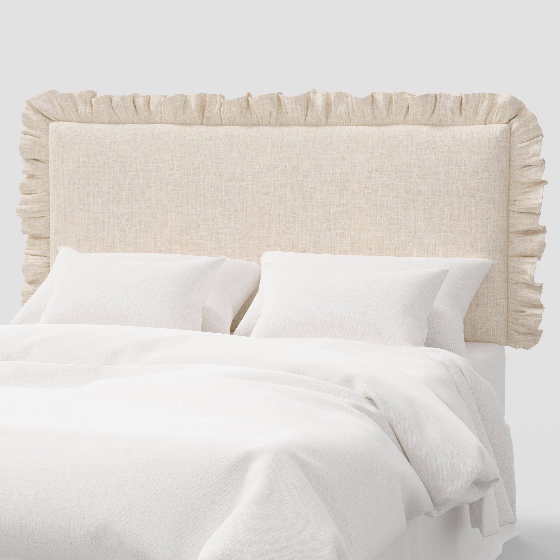Twin Ruffled Wall Mounted Headboard in Classic Linen Talc - Threshold™ designed with Studio McGee