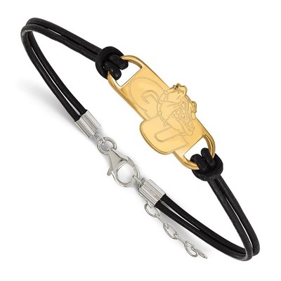Black Bow Jewelry 14k Yellow Gold Plated Sterling Silver Gonzaga Bulldogs NCAA charm Bracelet 7 Inch